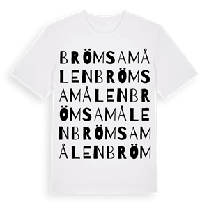 Brömsamålen ordlek t-shirt – ekologisk bomull t-shirt från Pinshirt