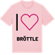 Pink Cotton t-shirt med Jag älskar Bröttle t-shirt stort tryck
