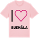 Pink Cotton t-shirt med Jag älskar Buemåla t-shirt stort tryck