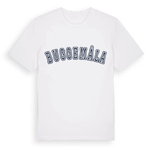 Buggemåla college t-shirt – ekologisk bomull t-shirt från Pinshirt