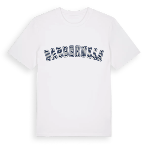 Dabbekulla college t-shirt – ekologisk bomull t-shirt från Pinshirt