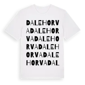 Dalehorva ordlek t-shirt – ekologisk bomull t-shirt från Pinshirt