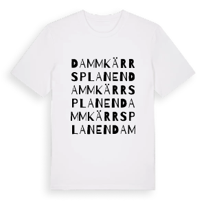 Dammkärrsplanen ordlek t-shirt – ekologisk bomull t-shirt från Pinshirt