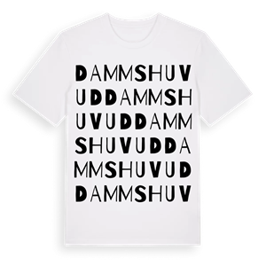 Dammshuvud ordlek t-shirt – ekologisk bomull t-shirt från Pinshirt