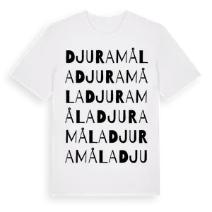 Djuramåla ordlek t-shirt – ekologisk bomull t-shirt från Pinshirt