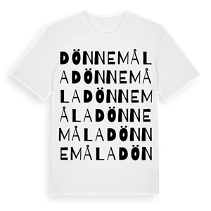 Dönnemåla ordlek t-shirt – ekologisk bomull t-shirt från Pinshirt