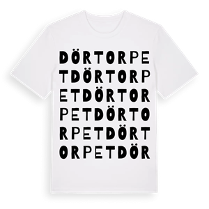 Dörtorpet ordlek t-shirt – ekologisk bomull t-shirt från Pinshirt
