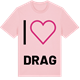 Pink Cotton t-shirt med Jag älskar Drag t-shirt stort tryck
