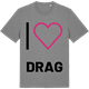 Mid Heather Gray t-shirt med Jag älskar Drag t-shirt stort tryck