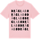 Pink Cotton t-shirt med Dräglabo ordlek t-shirt