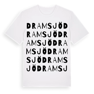 Dramsjö ordlek t-shirt – ekologisk bomull t-shirt från Pinshirt