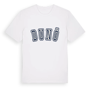 Dunö college t-shirt – ekologisk bomull t-shirt från Pinshirt