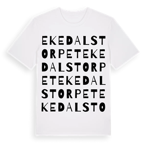 Ekedalstorpet ordlek t-shirt – ekologisk bomull t-shirt från Pinshirt