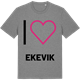 Mid Heather Gray t-shirt med Jag älskar Ekevik t-shirt stort tryck