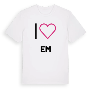 Jag älskar Em t-shirt stort tryck – ekologisk bomull t-shirt från PinShirt