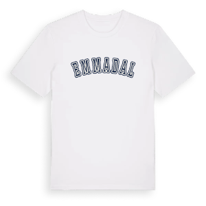 Emmadal college t-shirt – ekologisk bomull t-shirt från Pinshirt