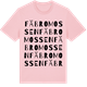 Pink Cotton t-shirt med Fäbromossen ordlek t-shirt