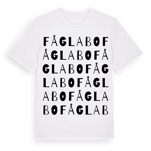 Fåglabo ordlek t-shirt – ekologisk bomull t-shirt från Pinshirt