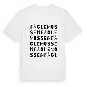 Fåglemossen ordlek t-shirt – ekologisk bomull t-shirt från Pinshirt