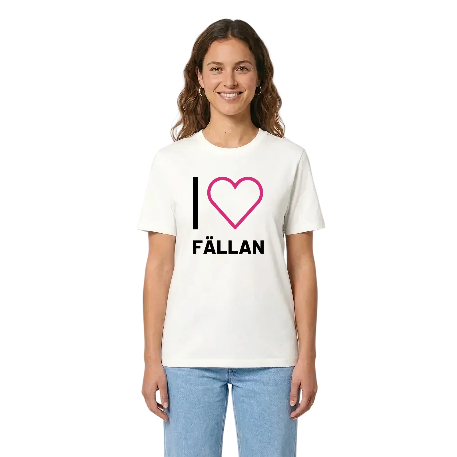 Jag älskar Fällan t-shirt stort tryck – White, i miljö