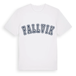 Fallvik college t-shirt – ekologisk bomull t-shirt från Pinshirt