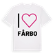 White t-shirt med Jag älskar Fårbo t-shirt stort tryck