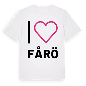 Jag älskar Fårö t-shirt stort tryck – ekologisk bomull t-shirt från Pinshirt