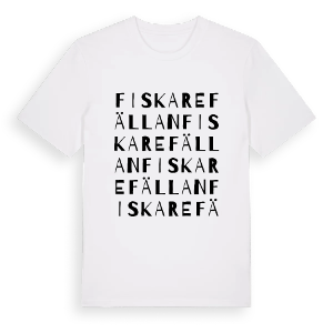 Fiskarefällan ordlek t-shirt – ekologisk bomull t-shirt från Pinshirt
