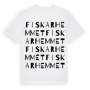 Fiskarhemmet ordlek t-shirt – ekologisk bomull t-shirt från Pinshirt