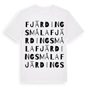 Fjärdingsmåla ordlek t-shirt – ekologisk bomull t-shirt från Pinshirt