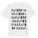 White t-shirt med Fjärsfall ordlek t-shirt