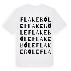 Flakeböle ordlek t-shirt – ekologisk bomull t-shirt från Pinshirt