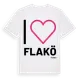White t-shirt med Jag älskar Flakö t-shirt stort tryck