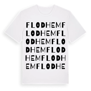 Flodhem ordlek t-shirt – ekologisk bomull t-shirt från Pinshirt
