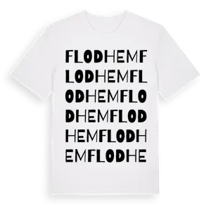 Flodhem ordlek t-shirt – ekologisk bomull t-shirt från Pinshirt