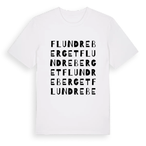 Flundreberget ordlek t-shirt – ekologisk bomull t-shirt från Pinshirt