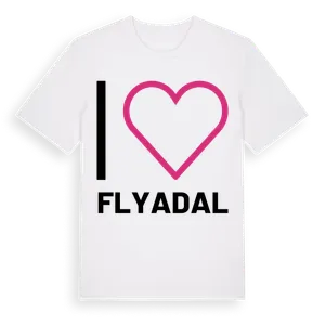 Jag älskar Flyadal t-shirt stort tryck – ekologisk bomull t-shirt från Pinshirt