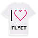 White t-shirt med Jag älskar Flyet t-shirt stort tryck