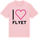 Pink Cotton t-shirt med Jag älskar Flyet t-shirt stort tryck