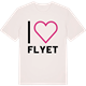 Vintage White t-shirt med Jag älskar Flyet t-shirt stort tryck