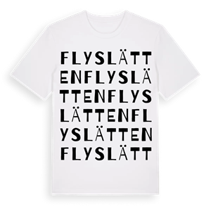 Flyslätten ordlek t-shirt – ekologisk bomull t-shirt från Pinshirt