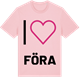 Pink Cotton t-shirt med Jag älskar Föra t-shirt stort tryck