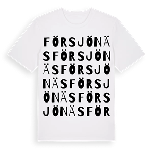 Försjönäs ordlek t-shirt – ekologisk bomull t-shirt från Pinshirt