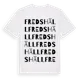 White t-shirt med Fredshäll ordlek t-shirt