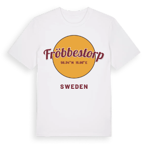 Fröbbestorp cirkel t-shirt – ekologisk bomull t-shirt från Pinshirt