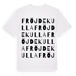 Fröjdekulla ordlek t-shirt – ekologisk bomull t-shirt från Pinshirt