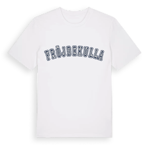 Fröjdekulla college t-shirt – ekologisk bomull t-shirt från Pinshirt
