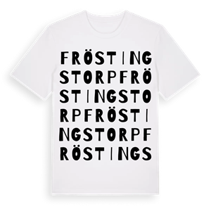 Fröstingstorp ordlek t-shirt – ekologisk bomull t-shirt från Pinshirt