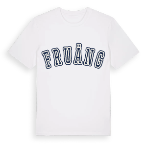 Fruäng college t-shirt – ekologisk bomull t-shirt från Pinshirt