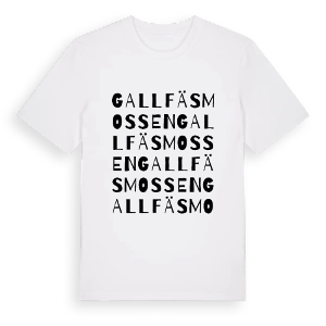 Gallfäsmossen ordlek t-shirt – ekologisk bomull t-shirt från Pinshirt